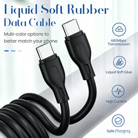 Cable de Carga Rápida PD USB-C, 1M 1.5M 2M 20W 60W, Cable Cargador Tipo C para Teléfono 17 18, USB2.0 Tipo C a Tipo C