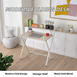 Escritorio de Oficina Moderno Convertible de Metal con Diseño de Paneles y Almacenamiento - Estante para Uso Infantil y Ejecutivo - Product Image 2
