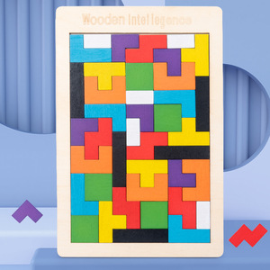 Bloques de construcción de madera Tetris, juguete educativo 3D para niños de 4 a 6 años - Product Image 1