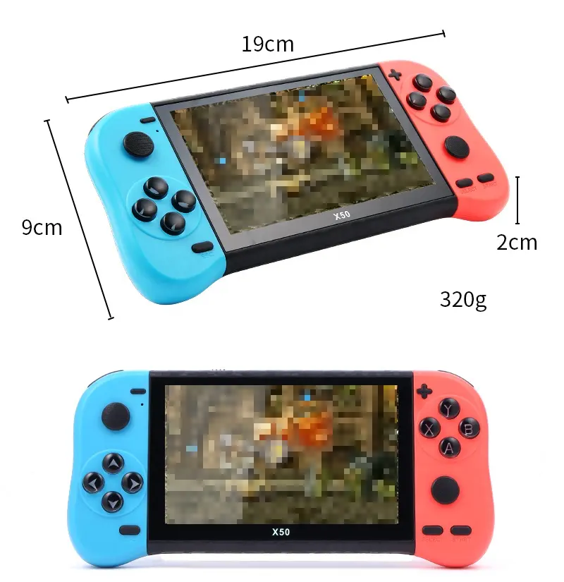 2023 new Wholesale X50 Portable Game Console 6800 in 1 Retro 5.1inch HD screen Retro handheld Game Player X7 X12PLUS
