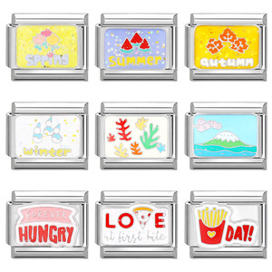 Bricolage à la mode fait à la main breloques italiennes <span class=keywords><strong>Module</strong></span> créatif épissage <span class=keywords><strong>élastique</strong></span> Bracelet en <span class=keywords><strong>acier</strong></span> inoxydable bijoux accessoires - Product Image 4