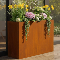 Maßgefertigter Corten-Stahl Gartenpflanzkübel, Rustikaler Zylindrischer Metall-Baumkübel mit Drainage für Gewerbliche Außenprojekte
