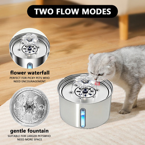 Fontaine à eau pour animaux de compagnie en acier inoxydable, distributeur automatique pour chat et chien, modèle arrondi 800g, amovible, modèle enfichable WF570 - Product Image 4