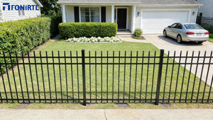 Panneaux de clôture en acier tubulaire décoratifs personnalisés, flèche tubulaire, métal ornemental, noir galvanisé, 6X8, pointe de sécurité en acier - Product Image 6