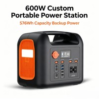 Banco de Energía Portátil de 600W para Exteriores - 576Wh, Compacto y Ligero para Camping y Uso de Emergencia, Logotipos Personalizables