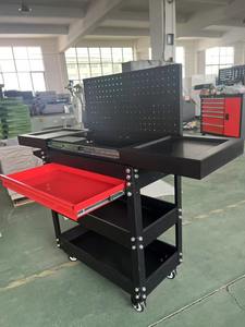 Chariot à outils à roulettes en métal à 3 niveaux avec tiroirs de rangement pour ateliers de garage Armoires à outils de mécanicien - Product Image 5