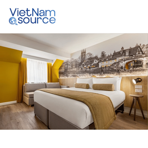 Ensemble de lit King Size personnalisé Super 8 Project CaseGoods Factory avec armoire coulissante dans une élégante chambre d'hôtel en bois dur OEM ODM - Product Image 3