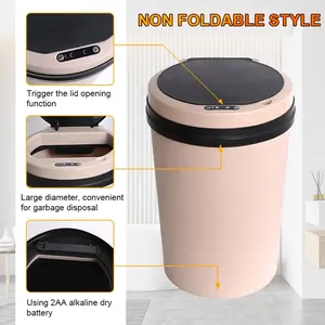 Folding Small Motion Sensor Smart Trash Can Slim Waterproof Trash Bin