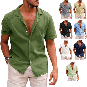 <span class=keywords><strong>Camisa</strong></span> de <span class=keywords><strong>manga</strong></span> <span class=keywords><strong>corta</strong></span> de verano para <span class=keywords><strong>hombre</strong></span>, <span class=keywords><strong>camisa</strong></span> de algodón y <span class=keywords><strong>lino</strong></span> de talla grande, <span class=keywords><strong>camisa</strong></span> holgada suave de Color sólido para <span class=keywords><strong>hombre</strong></span> - Product Image 2