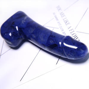 Consolador de cristal azul en forma de pene, piedra de fusión Yoni Shakti, Varita, juguetes para adultos para placer propio, pareja, masaje de piedras preciosas, diosa de Jade - Product Image 4