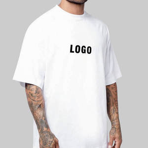 Streetwear 100% coton de qualité supérieure pour hommes T-shirts lourds T-shirt surdimensionné de luxe à épaules tombantes imprimé avec logo personnalisé pour hommes - Product Image 3
