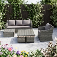 Ensemble de canapés de jardin en rotin moderne 9 places, mobilier d'extérieur confortable pour parc, appartement, salle de sport, salon, cour, résistant aux UV