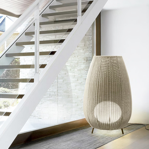 Lampe de sol en rotin moderne pour l'extérieur, avec climatisation ou batterie Li-ion de 10000 mAh, rechargeable, étanche IP65, pour la plage, le jardin - Product Image 4