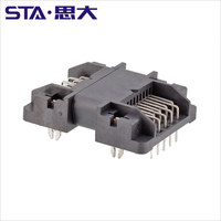 Connecteur de servomoteur STA AMP TE 1,27 mm droit SCSI 20 broches, boîtier en nylon, compatible micro-ondes, connecteur mâle/femelle noir