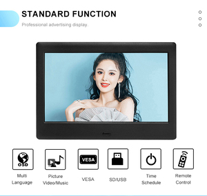 Nhà Máy Bán buôn Khung ảnh kỹ thuật số số lượng lớn 7 8 10 10.1 inch <span class=keywords><strong>LCD</strong></span> hiển thị video phát lại MP4 định dạng MP3 âm thanh với chức năng đồng hồ - Product Image 2