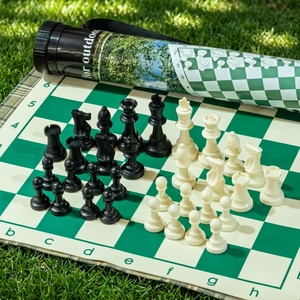 专业51厘米卷起式国际象棋棋盘，9.5厘米棋子带配重，带便携式管状袋，适合锦标赛、学校俱乐部比赛 - Product Image 2