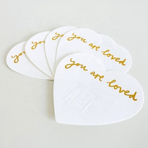 Cartoline di ringraziamento con Design personalizzato stampate in oro di lusso a forma di cuore in rilievo biglietti da visita di auguri artigianali con il tuo Logo - Product Image 2