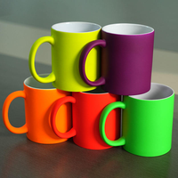 Mug en céramique personnalisable 11oz, porcelaine fluorescente, logo imprimé, compatible lave-vaisselle et micro-ondes, écologique, cadeau promotionnel