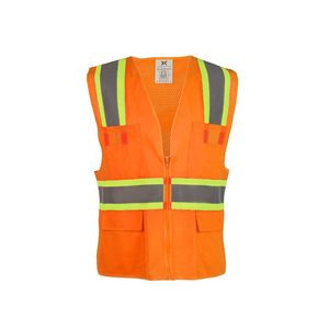 Gilet de sécurité réfléchissant à haute visibilité en polyester bicolore avec logo personnalisé CITICITY, classe 2 ANSI, pour géomètres, avec poches - Product Image 5
