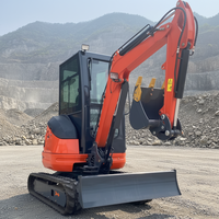 Mini Excavadora de 2.5 Toneladas con Sistema Hidráulico Profesional, Certificación CE, Orugas de Goma, Brazo Giratorio, para Jardín, Granja y Construcción, Venta al Por Mayor