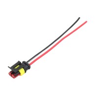 Konektor Tahan Air Otomatis 2P dengan Kabel, Soket Steker AMP Male Female, HID, Kabel Standar Nasional 10cm |   Harness Kabel Otomotif