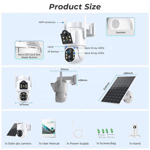 Cámara inalámbrica de vigilancia Ip Wifi con energía Solar para Turcks Intelligent Energyalert Ptz Battetery Alert <span class=keywords><strong>circuito</strong></span> <span class=keywords><strong>cerrado</strong></span> <span class=keywords><strong>Tv</strong></span> 1080P - Product Image 6