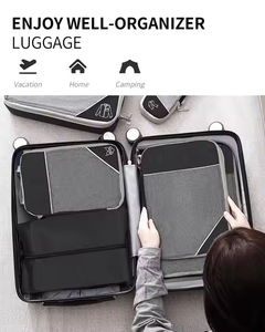Portable Lightweight <b>Suitcase</b> Luggage Organizer Set Compressed Packing Cubes Travel <b>Storage</b> Shoe Bag Mesh Pouch - Product Image 2