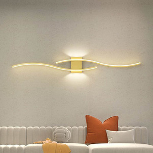 Luz de pared de fondo de TV para sala de estar moderna, luz de rejilla creativa de lujo, tira de noche para dormitorio, luces de pared minimalistas