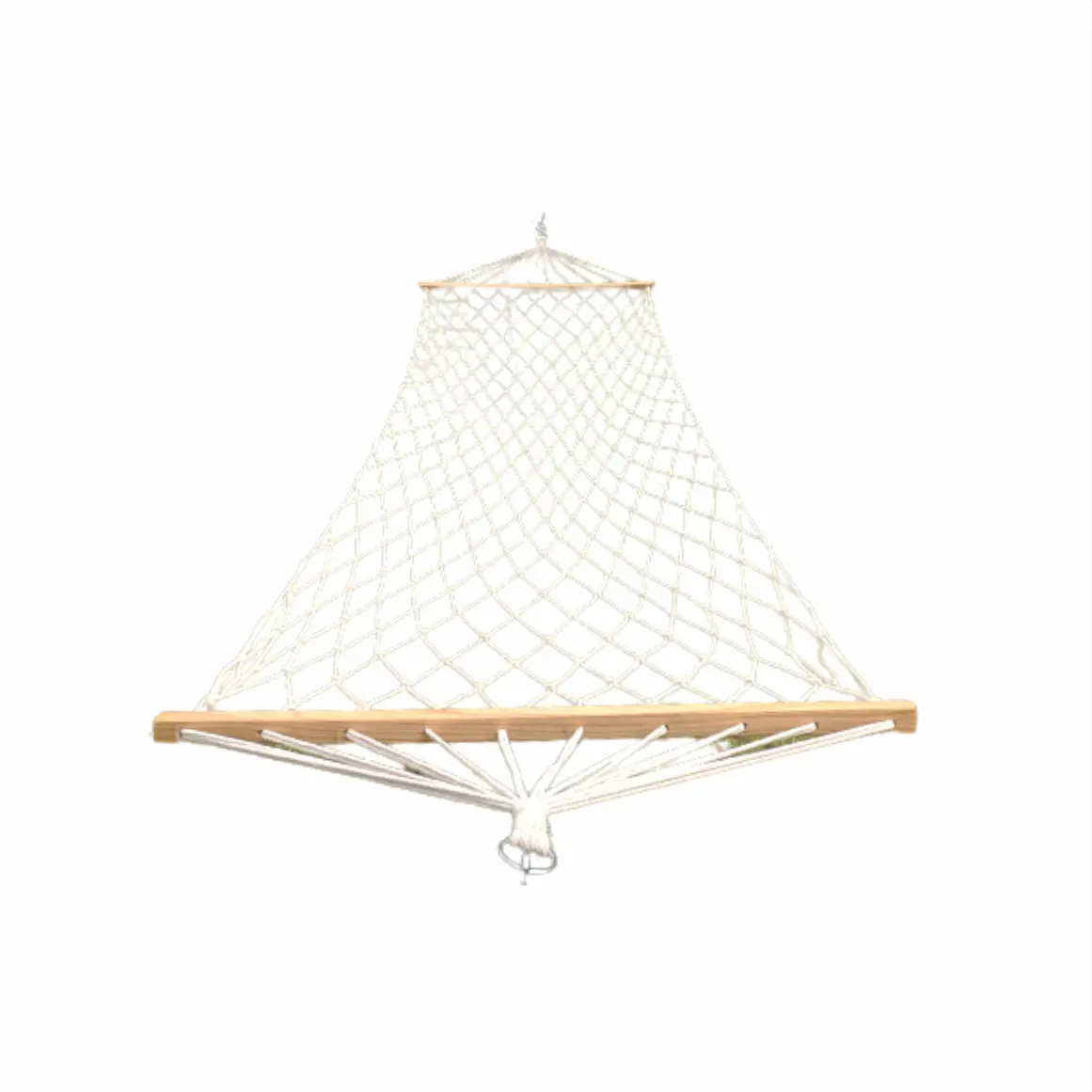 High Grade Net Wholesale Outdoor Portable Camping Swing Cotton Thread Solid Wood Stick Hammock