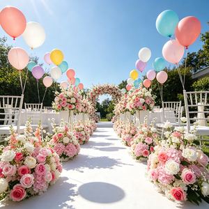 Event Decoration Supplies 80 cm Aisle Flowers Bouquet pink and white Flowers Arrangement Wedding Table Centerpiece - Product Image 1