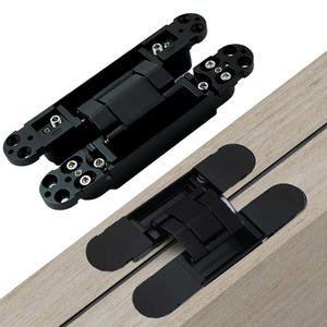 Черный скрытый шарнир Регулируемый цинковый сплав мягкий закрытый 3D дизайн для деревянных и стальных дверей - Product Image 3