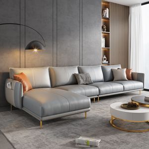 Bộ ghế sofa da thật Ý cao cấp, nội thất phòng khách, kiểu chữ <span class=keywords><strong>L</strong></span>, hiện đại, 3 chỗ ngồi - Product Image 3