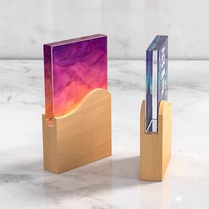 Stampa a colori di vetro ottico premio <span class=keywords><strong>Base</strong></span> in legno trofeo di cristallo con <span class=keywords><strong>Base</strong></span> in legno MH-NJ00703 - Product Image 4