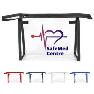 Cosmétique transparent de grande capacité pour trousse de toilette Sac en TPU portable écologique et résistant à l'eau avec fermeture à glissière - Product Image 1