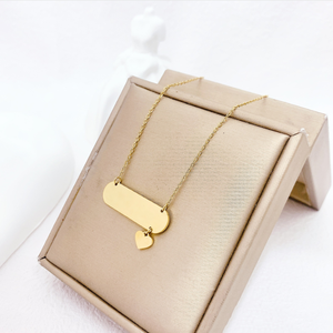 สร้อยคอจี้รูปหัวใจกลวงเรียบง่าย สแตนเลสชุบทอง 18k แบบกำหนดเอง จี้แฟชั่นรูปหัวใจสำหรับผู้หญิง - Product Image 4