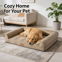 Lit pour animaux de compagnie élégant, rectangulaire, matelassé, canapé, doux, lavable, orthopédique, pour chat et chien, petits chiens, luxe, coussin de soutien pour l'intérieur