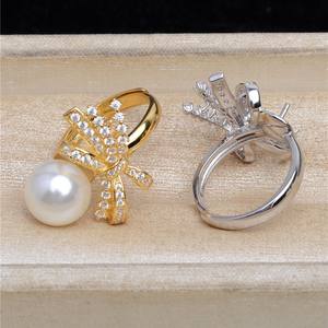 Bague en argent S925 avec nœud et 10-12 perles JG5446, bague à nœud ouvert, accessoires faits à la main, plateau vide inclus, composants de bijoux - Product Image 3