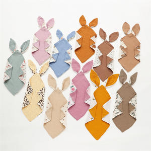 ผ้าห่มผ้าฝ้ายมัสลินสำหรับเด็กแรกเกิดผ้าห่มนุ่มสบายพร้อมของเล่นหูกระต่ายเพื่อความปลอดภัยของทารก100% - Product Image 4