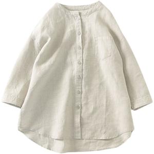 Abbigliamento estivo Casual con maniche a tre quarti camicie da <span class=keywords><strong>donna</strong></span> giapponese in <span class=keywords><strong>lino</strong></span> largo <span class=keywords><strong>camicia</strong></span> Button up - Product Image 6