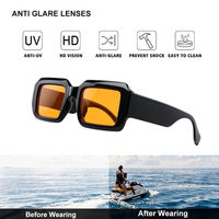 Lunettes de soleil rectangulaires à monture étroite pour hommes, verres PC UV400, monture complète, unisexe, protection solaire pour l'extérieur