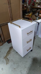 Modern European Style High Gloss <strong>White</strong> Wooden Salon <strong>Trolley</strong> (JX20003) - Product Image 3