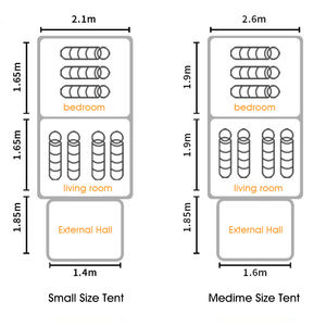 Tente familiale pliable de haute qualité E-RIKE pour 4 à 6 personnes, protection UV, grande tente de camping imperméable pour l'extérieur - Product Image 2