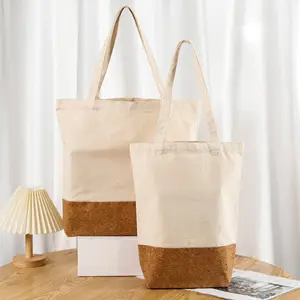 Custom Fashion Cork Fabric Shopping Bag Eco Friendly Natural Canvas Cork Tote Bag 2024