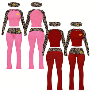 Completo da <span class=keywords><strong>Donna</strong></span> Personalizzato con Stampa <span class=keywords><strong>Leopardata</strong></span>: <span class=keywords><strong>Camicia</strong></span> a Maniche Corte con Fascia per Capelli e Pantaloni Pieghevoli, Outfit Loungewear con Stampa Ghepardo, Set Due Pezzi - Product Image 2