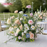 Centre de table floral artificiel Dalian Chermy, roses bleues et blanches, arrangement floral pour mariage et décoration de fête