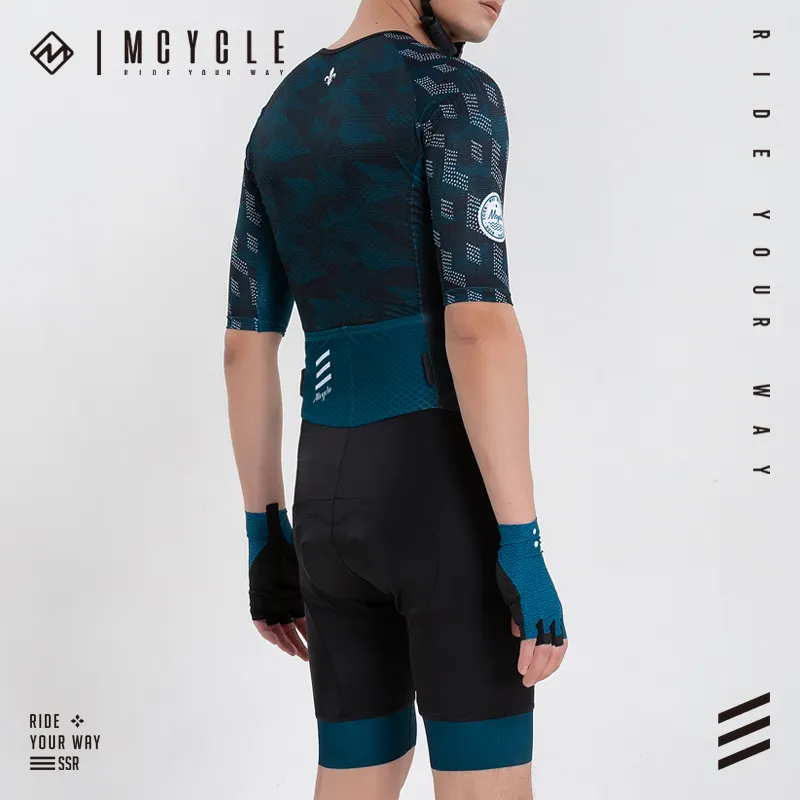 Pakaian bersepeda pria, baju uji coba waktu bersepeda jalan, setelan Triathlon pendek/Trisuit Speedsuit dapat dikompres