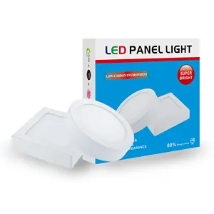 Lampu Persegi Pasang Di Permukaan Langit-langit 12W 18W 24W Hemat Energi Komersial Tipis Bulat Lampu Panel Kantor Led