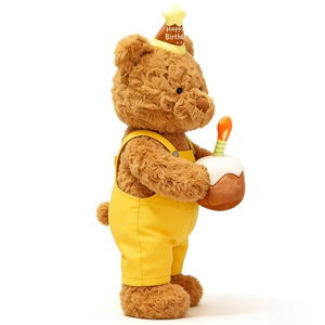 Orsetto di peluche personalizzato <span class=keywords><strong>con</strong></span> pantaloni <span class=keywords><strong>con</strong></span> bretelle, nuovo orsetto di peluche <span class=keywords><strong>con</strong></span> <span class=keywords><strong>torta</strong></span>, giocattolo di peluche orsetto - Product Image 2