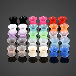 Kit de bouchons d'oreilles en Silicone pour femmes, boucles auriculaires élastiques et colorées à Double évasées, étirement des oreilles - Product Image 4