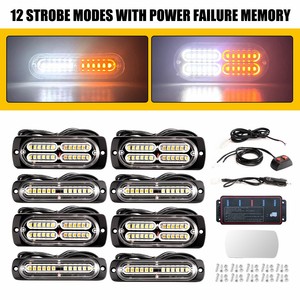 Auxito - Juego de 8 Luces Estroboscópicas LED con Función de Sincronización, Luces de Advertencia de Emergencia con Destello LED Ámbar y Blanco - Product Image 4